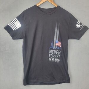 Grunt Style Shirt Mens Large Black Never‎ Forget 9/11 Memorial American Flag Tee